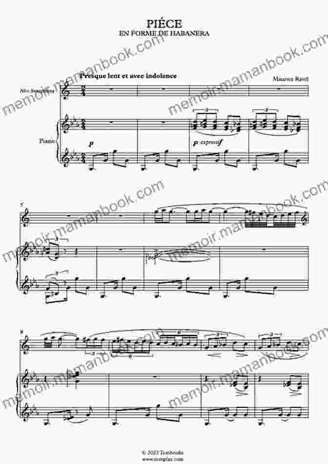 An Image Of A Soprano Saxophone On A Music Stand With The Sheet Music For Maurice Ravel's Vocalise Étude En Forme De Habanera Open On It. Maurice Ravel Vocalise Etude En Forme De Habanera For Soprano Saxophone And Piano: Arranged By Giovanni Abbiati