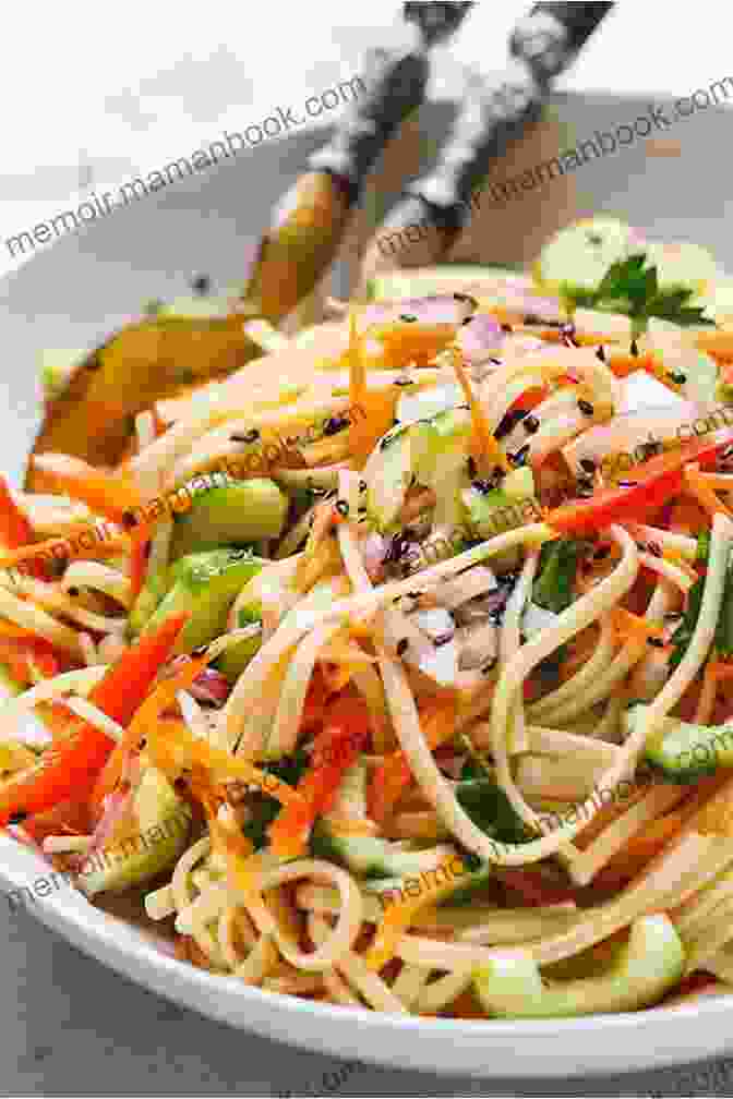 Asian Noodle Salad With Vegetables And Dressing Necessary Things To Baking For Young Chefs: Simple Recipes To Master And Mix